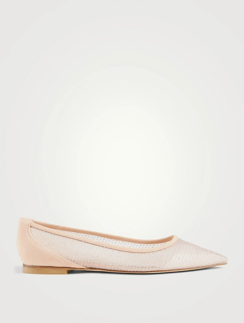 Tasha Suede And Mesh Ballet Flats