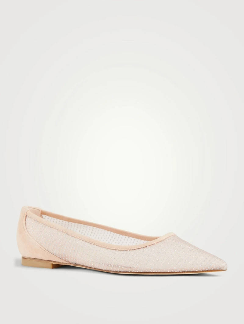 Tasha Suede And Mesh Ballet Flats