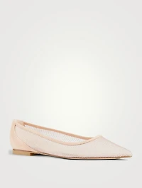 Tasha Suede And Mesh Ballet Flats