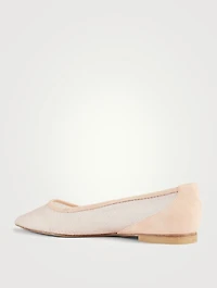 Tasha Suede And Mesh Ballet Flats