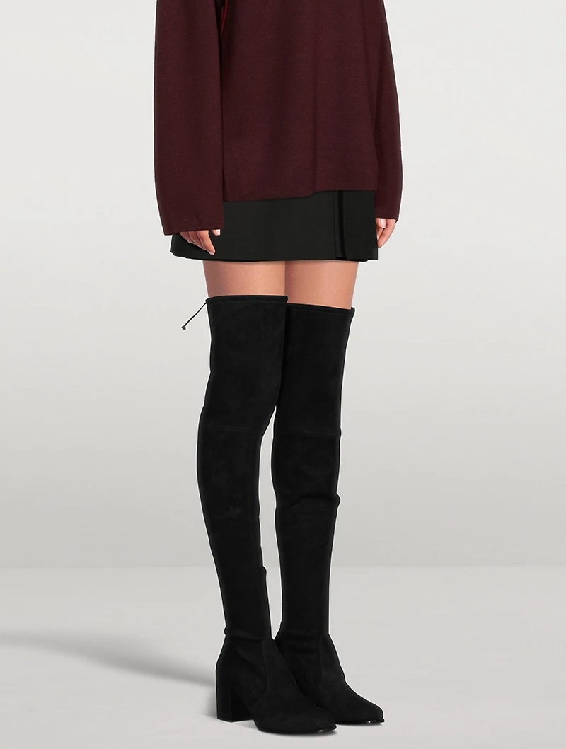 Tieland Stretch Suede Heeled Over-The-Knee Boots