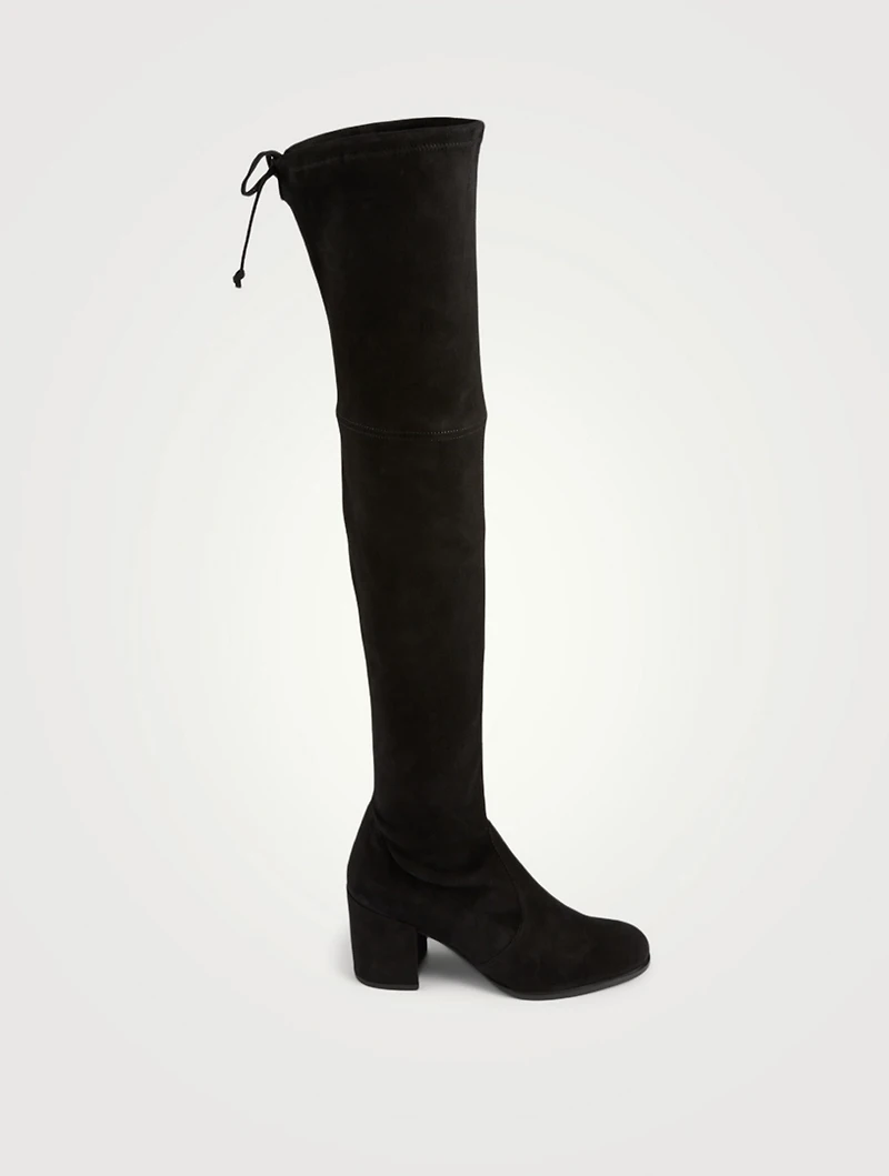 Tieland Stretch Suede Heeled Over-The-Knee Boots
