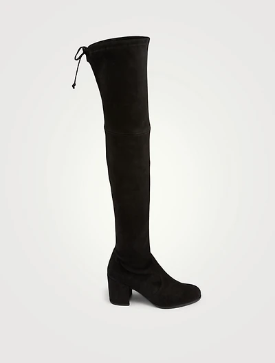 Tieland Stretch Suede Heeled Over-The-Knee Boots