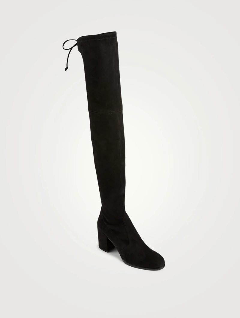 Tieland Stretch Suede Heeled Over-The-Knee Boots