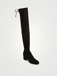 Tieland Stretch Suede Heeled Over-The-Knee Boots