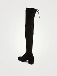 Tieland Stretch Suede Heeled Over-The-Knee Boots