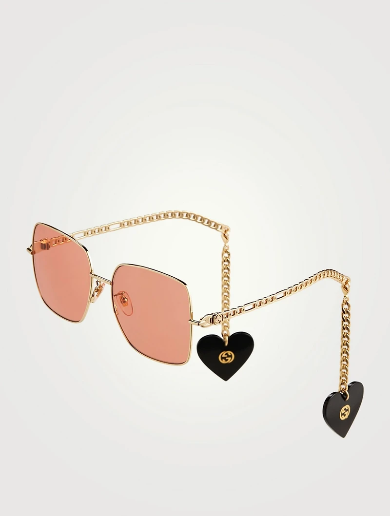 Square Sunglasses With GG Earring Charms