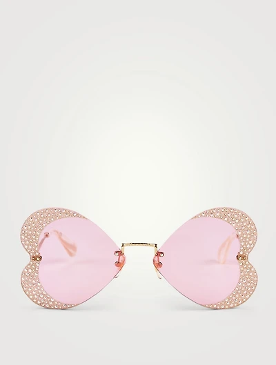 Heart Sunglasses With Crystals