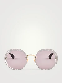 Round Sunglasses With Crystals