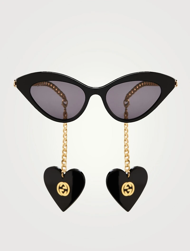 Cat Eye Sunglasses with GG  Earring Charms