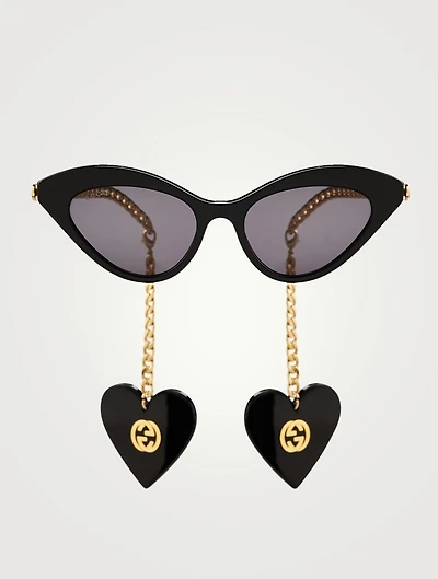 Cat Eye Sunglasses with GG  Earring Charms