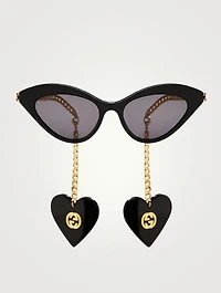 Cat Eye Sunglasses with GG  Earring Charms