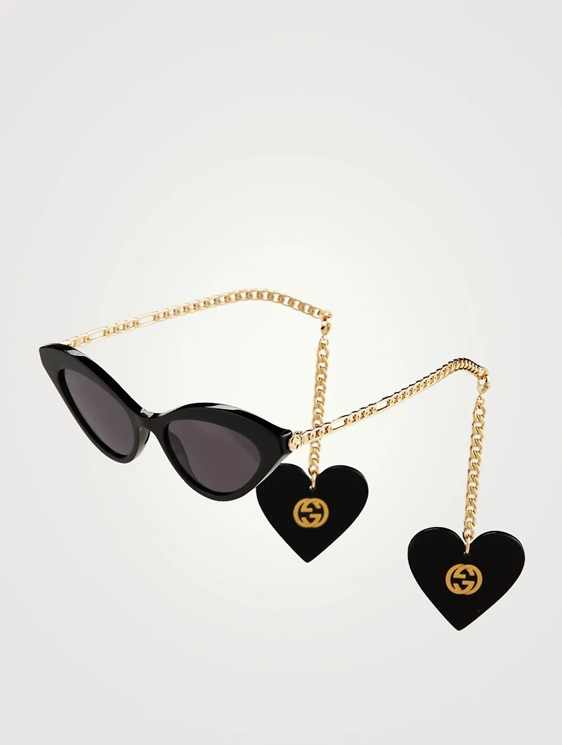 Cat Eye Sunglasses with GG  Earring Charms