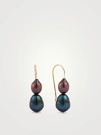 Double Black Pearl Earrings