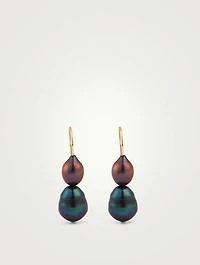 Double Black Pearl Earrings