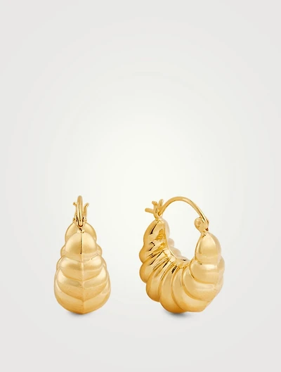 18K Gold Vermeil Shell Hoop Earrings