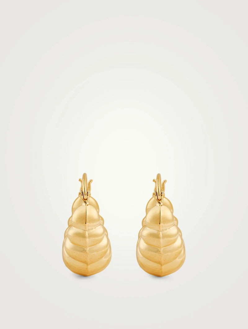 18K Gold Vermeil Shell Hoop Earrings