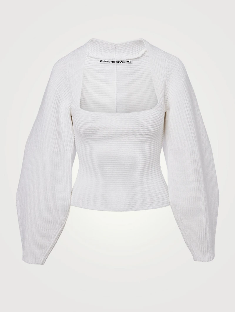 Integral Shrug Ribbed Sweater