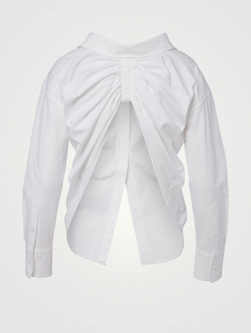 Falling Back Ruched Collar Shirt