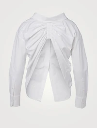Falling Back Ruched Collar Shirt