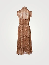 Botanica Python Silk-Blend Swing Midi Dress