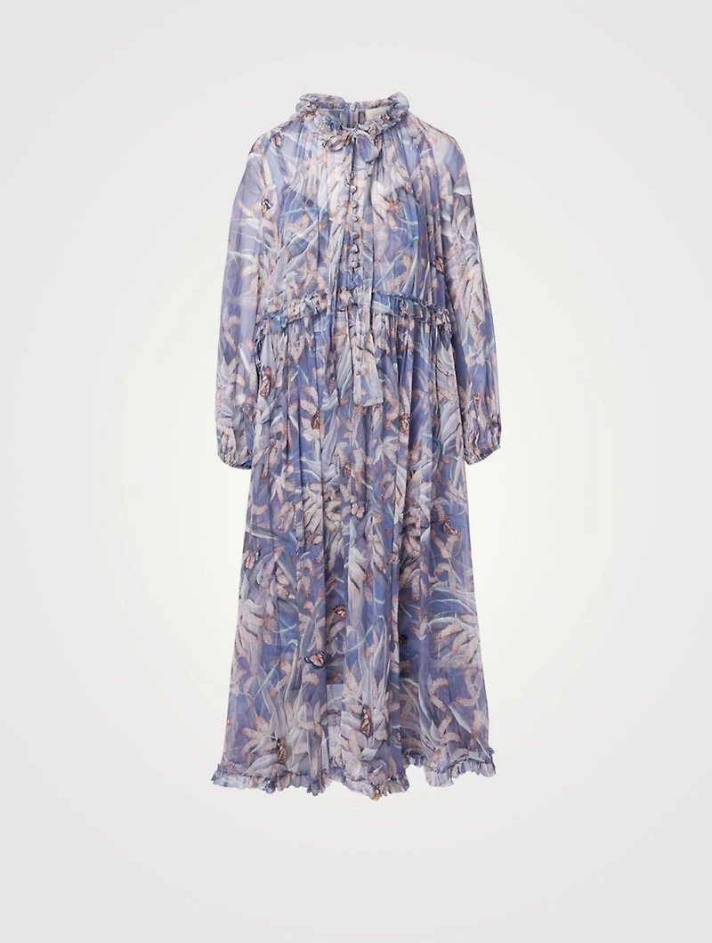 Botanica Drawn Silk Midi Dress