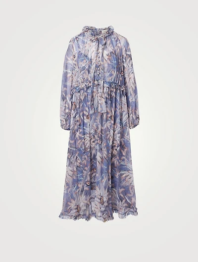 Botanica Drawn Silk Midi Dress