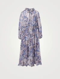 Botanica Drawn Silk Midi Dress