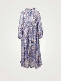 Botanica Drawn Silk Midi Dress