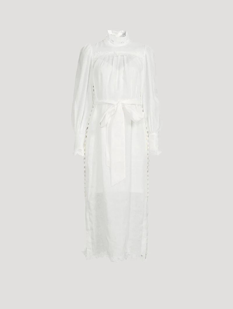 Luminous Linen Midi Dress