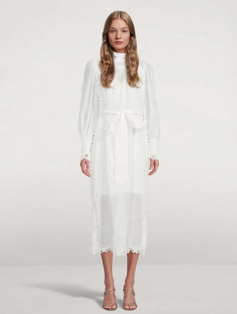 Luminous Linen Midi Dress