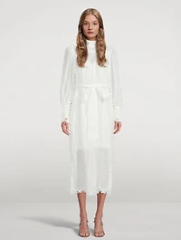 Luminous Linen Midi Dress