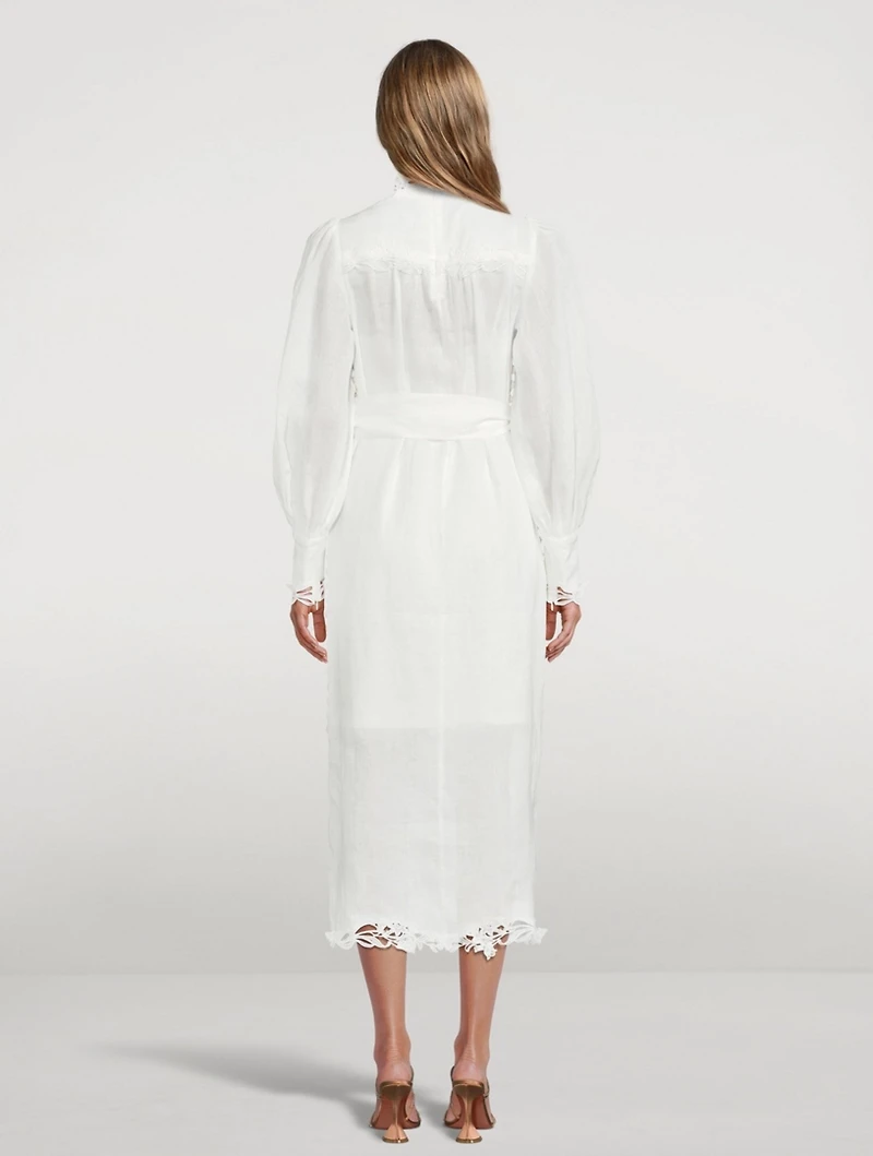 Luminous Linen Midi Dress
