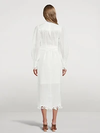 Luminous Linen Midi Dress