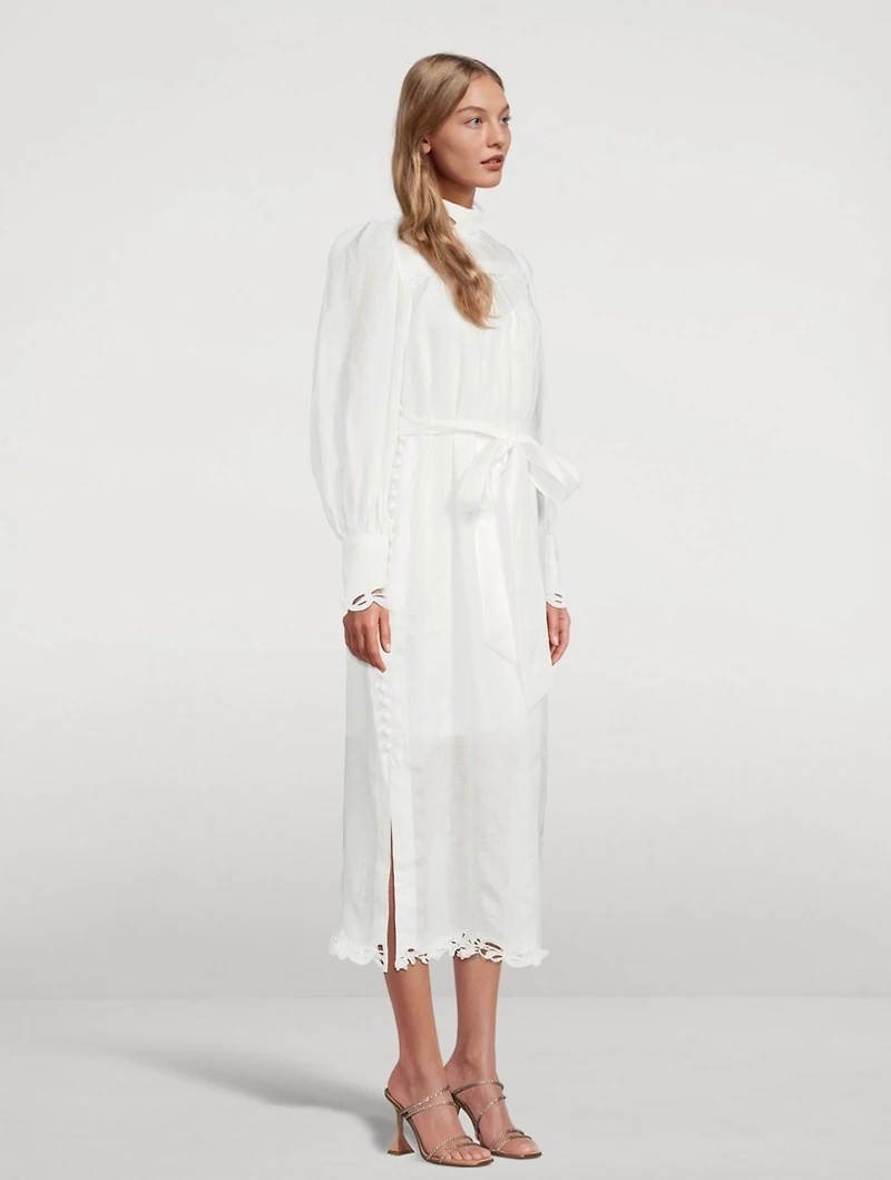 Luminous Linen Midi Dress