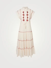 Natalie Organic Cotton Maxi Dress With Embroidery