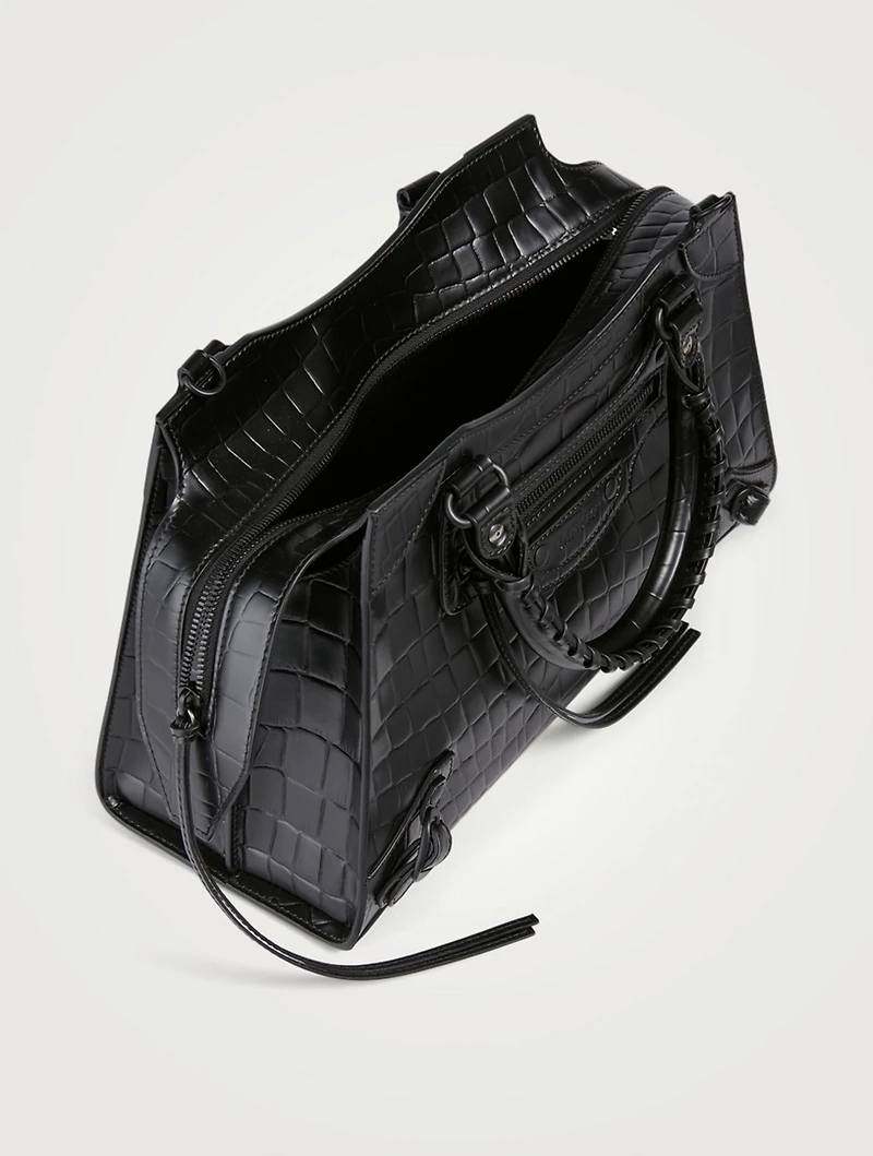 Small Neo Classic Croc-Embossed Leather City Bag