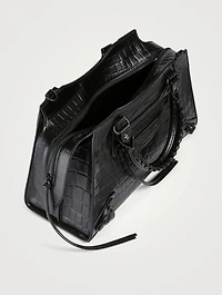 Small Neo Classic Croc-Embossed Leather City Bag