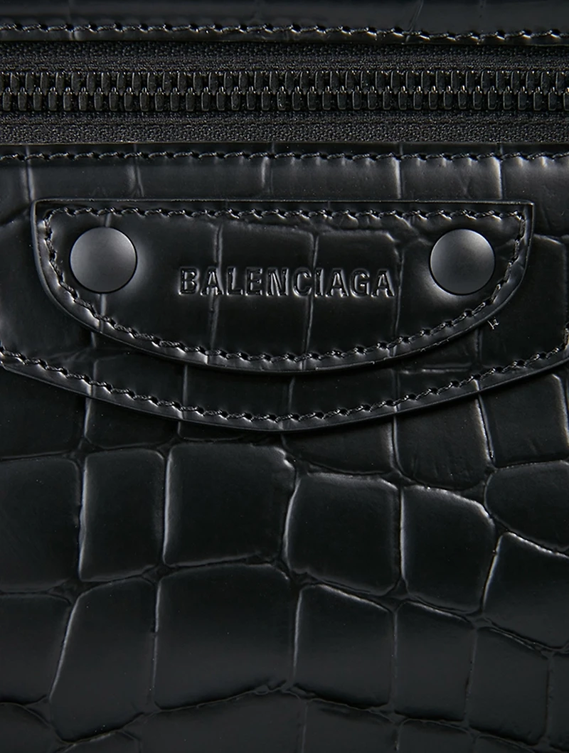 Small Neo Classic Croc-Embossed Leather City Bag