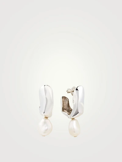Sterling Silver Ebi Perla Earrings With Pearls