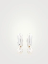 Sterling Silver Ebi Perla Earrings With Pearls