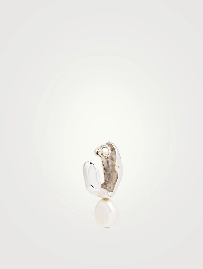 Sterling Silver Ebi Perla Earrings With Pearls