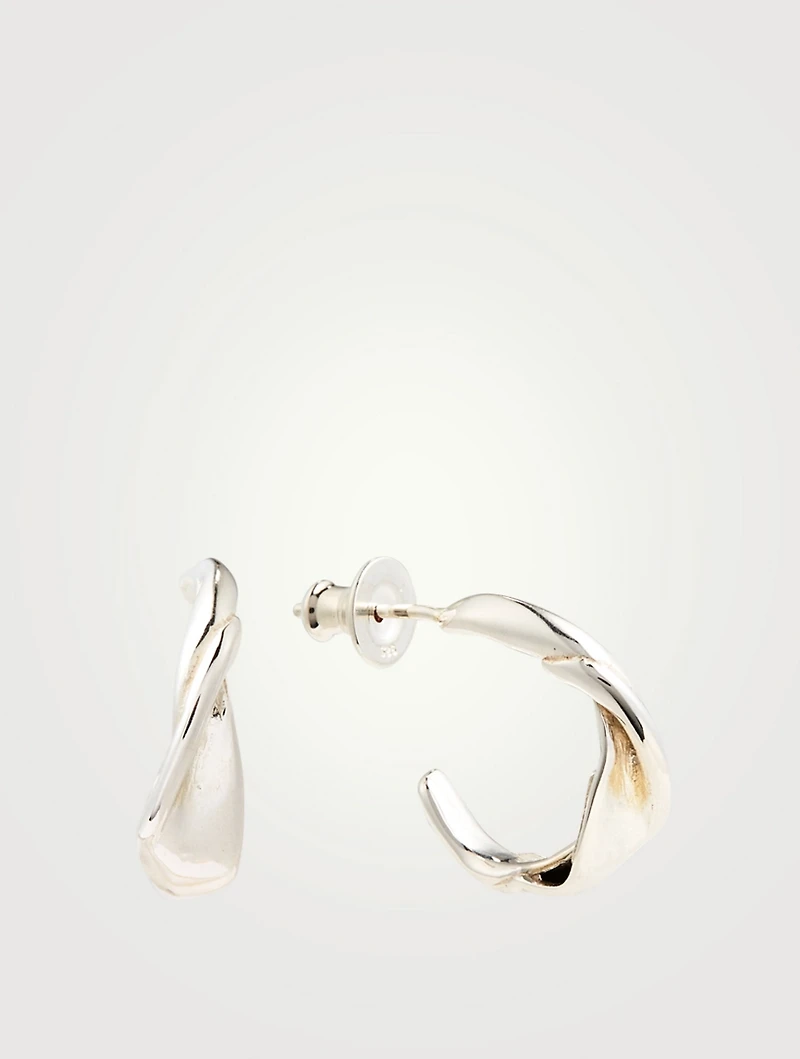 Sterling Silver Twist Hoop Earrings