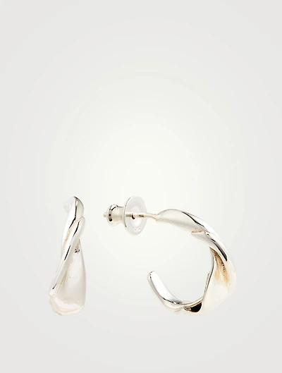 Sterling Silver Twist Hoop Earrings