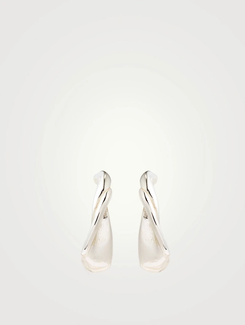 Sterling Silver Twist Hoop Earrings