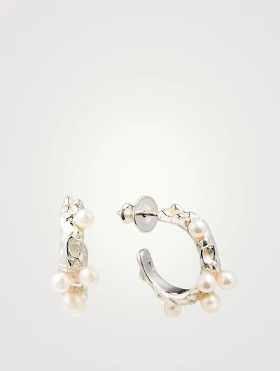 Small Roca Sterling Silver Hoop Earrings