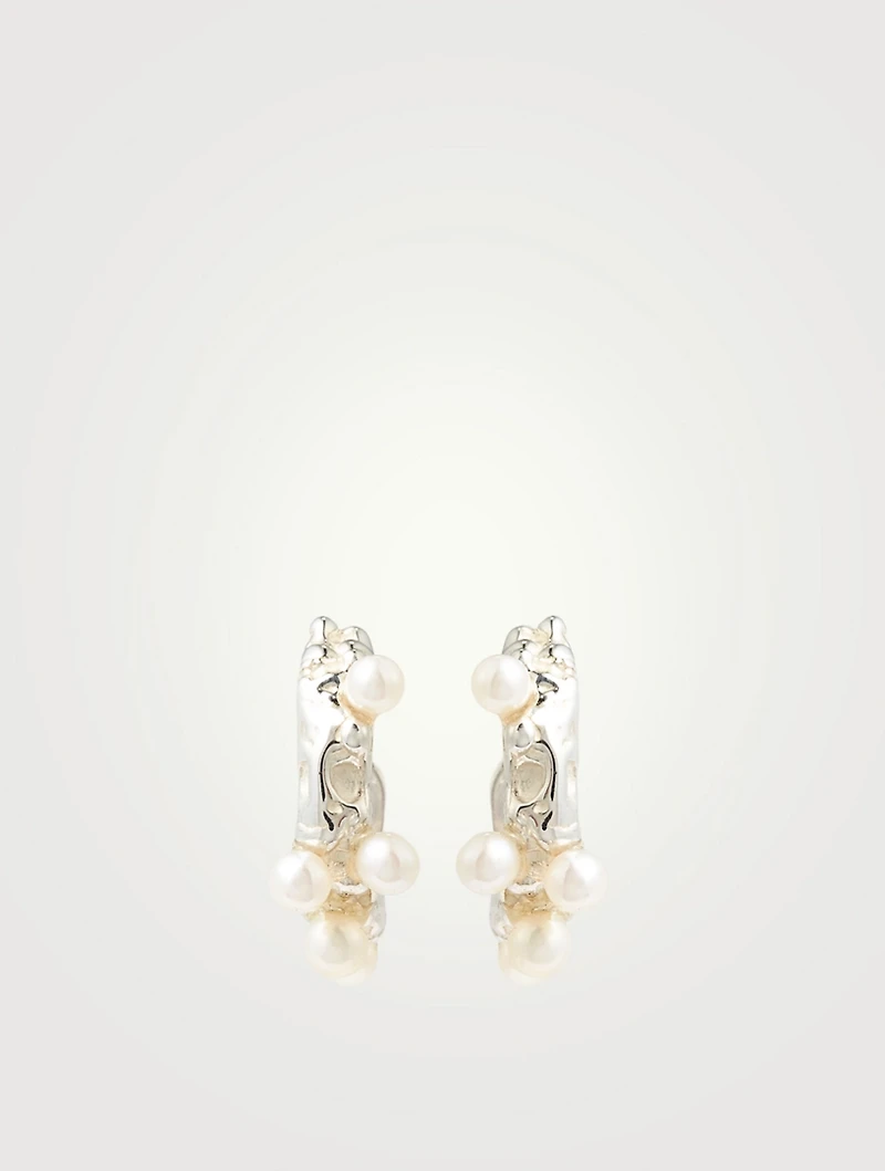 Small Roca Sterling Silver Hoop Earrings
