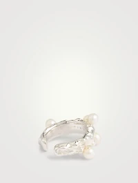 Roca Perla Sterling Silver Earcuff With Pearls