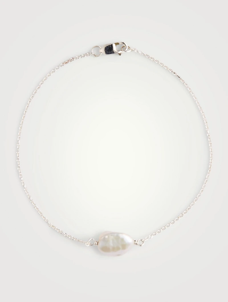 Keshi Sterling Silver Bracelet With Pearl