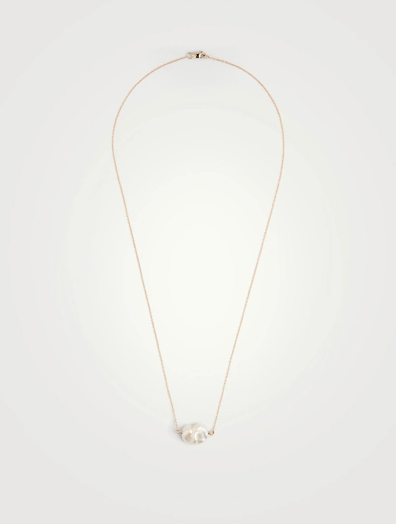 Keshi 14K Gold Necklace With Pearl